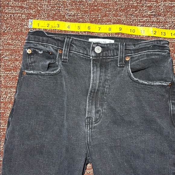 Abercrombie & Fitch Ankle straight ultra high rise jeans black cropped denim 26 - Picture 8 of 14